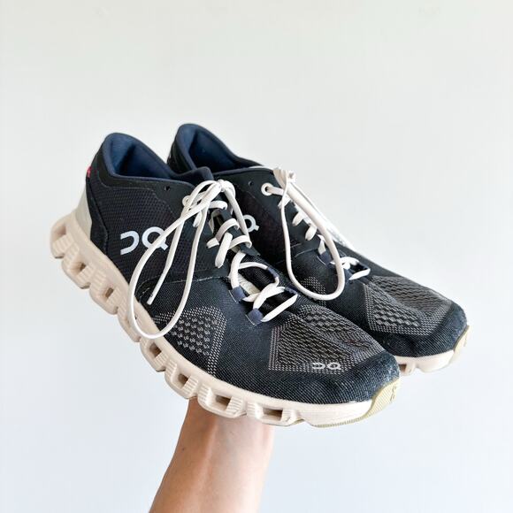 On Cloud X Lace Up Athletic Sneakers Navy 8.5 - Picture 1 of 7